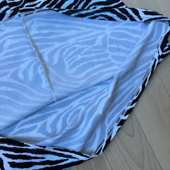 Y2K White & Blue Zebra Print Mini Dress - La Vie en Rose (Size Small) - Picture 8 of 8
